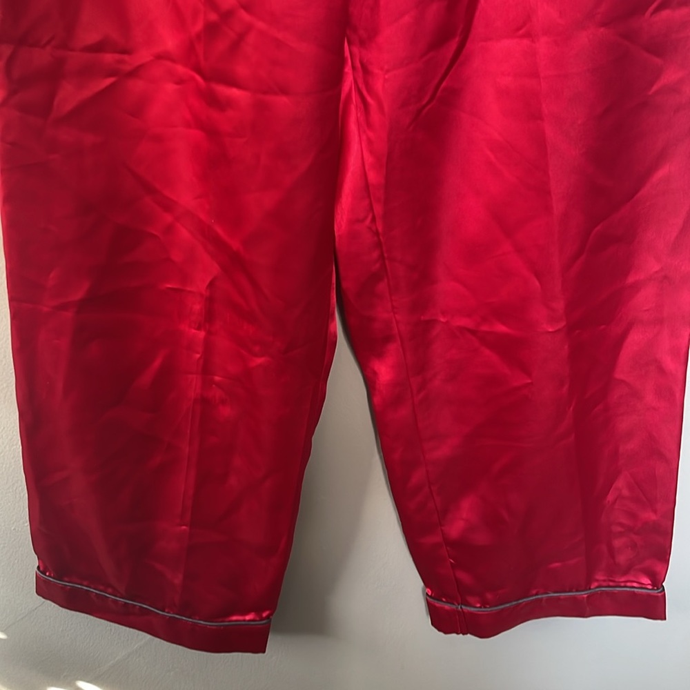 Vintage Gilligan & O’Malley Women’s M Red Two Piece Polyester Sleep set grandma - Picture 3 of 11